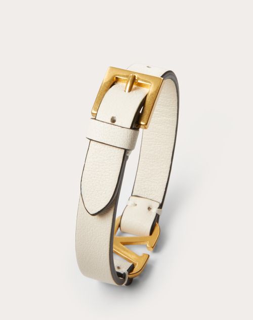 V logo leather belt bracelet - Valentino Garavani - Women