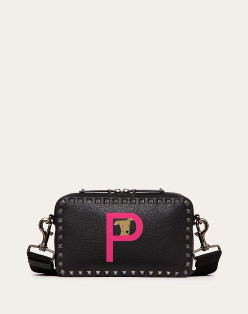 Valentino Garavani - Valentino Garavani Rockstud Pet Crossbody Bag - Black/sheer Fuchsia - Man - Rockstud Pet - Bags