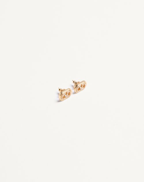 Valentino Garavani - Ovalette Earrings In Metal And Swarovski® Crystals - Gold/crystal - Woman - Jewellery