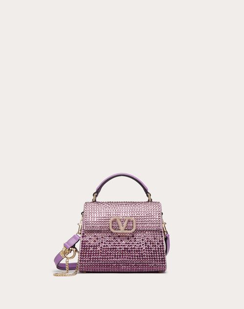 Valentino Garavani - Mini Vsling Handbag With Rhinestones - Amethyst/wisteria - Woman - Top Handle Bags