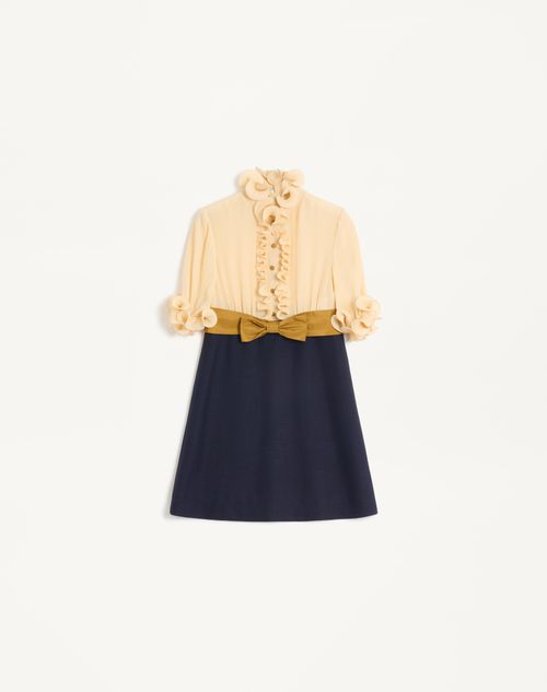 Valentino - Crepe De Chine And Viscose Short Dress - Provence Blue/birch - Woman - Dresses