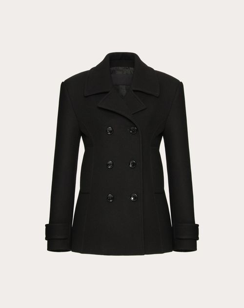 Valentino - Caban En Compact Coat - Noir - Femme - Vestes Et Manteaux