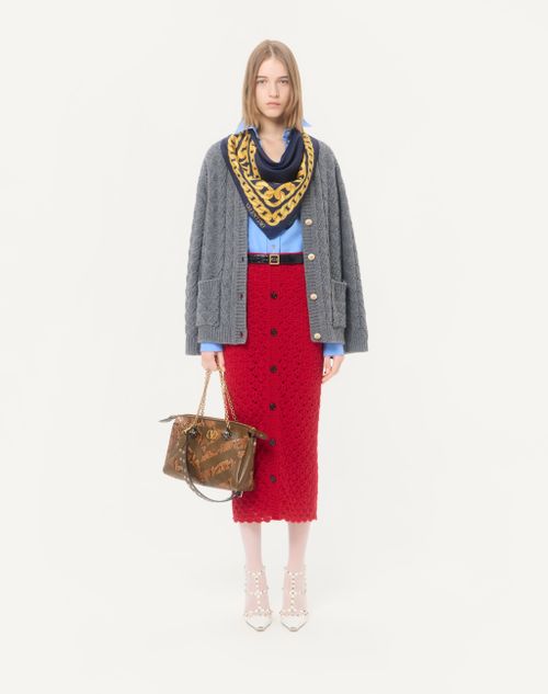 Valentino - Valentino Wool And Cashmere Skirt - Cherry - Woman - Skirts
