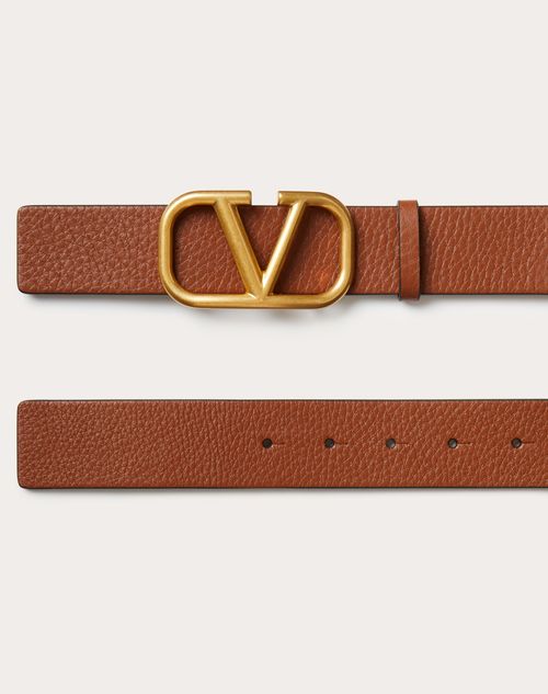 Valentino Garavani - Vロゴ シグネチャー ファブリック ベルト 35 Mm - サドル/サンド - 男性 - Belts - M Accessories