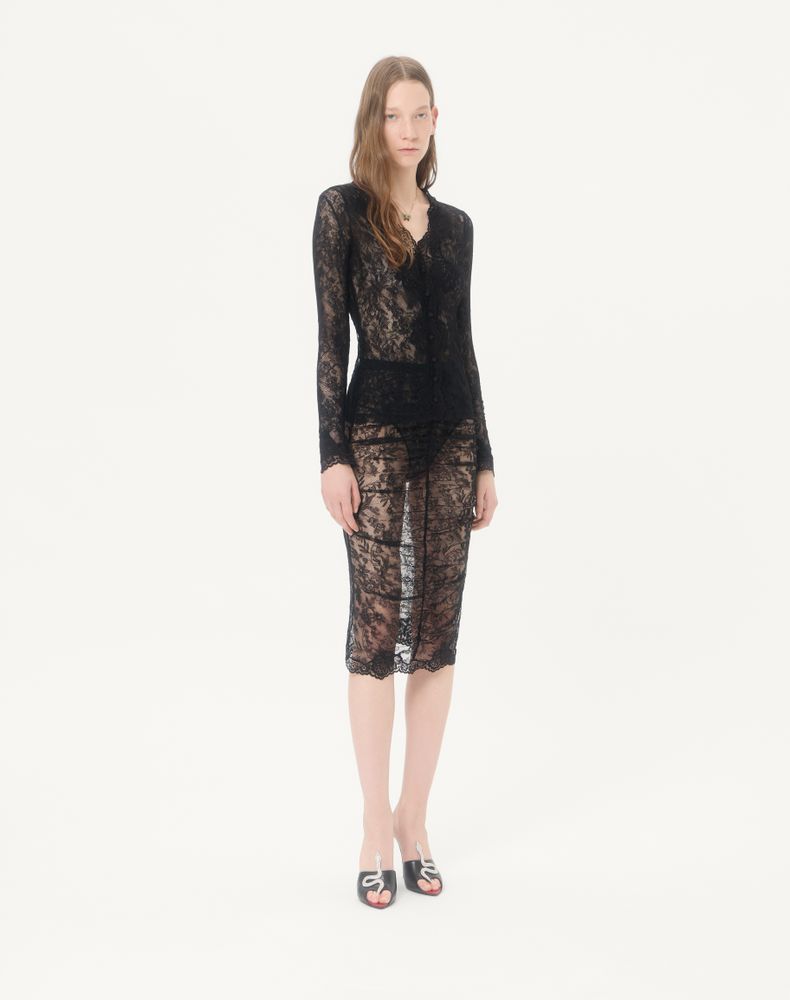 Valentino Stretch Lace Cardigan Woman Black M