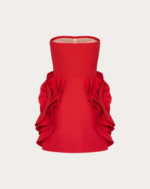 Valentino - Short Dress In Crepe Couture - Rouge - Femme - Robes