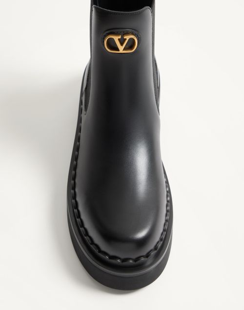 Valentino Garavani - Stivaletto Chelsea Vlogo Signature In Vitello 45mm - Nero - Donna - Stivali E Stivaletti