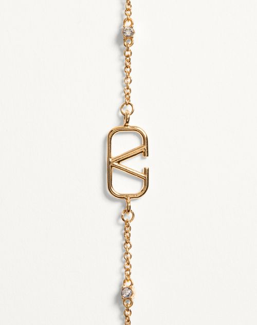 Valentino Garavani - Vlogo Signature Metal And Swarovski® Crystal Bracelet - Gold - Woman - Jewellery