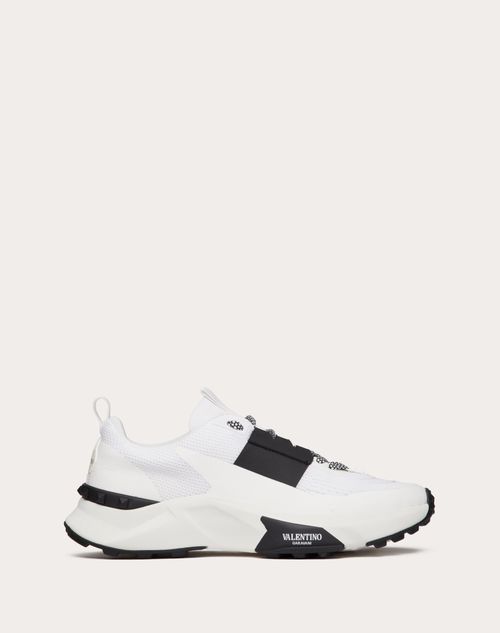 Valentino Garavani - True Act Low Top Sneaker In Mesh And Rubberized Fabric - White/ Black - Man - Shelf - M Shoes - True Act