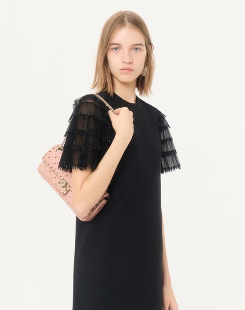 Valentino - Valentino Short Dress In Embroidered Crepe Couture - Black - Woman - Dresses