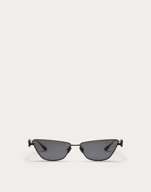 Valentino - Vlogo Sign Occhiale Cat-eye In Titanio - Grigio Scuro - Unisex - Occhiali Da Sole