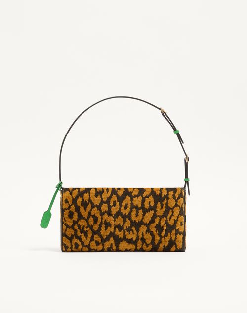 Valentino Garavani - Valentino Garavani Devain Small Shoulder Bag In Animalier Jacquard Fabric - Animal Print - Woman - Shoulder Bags