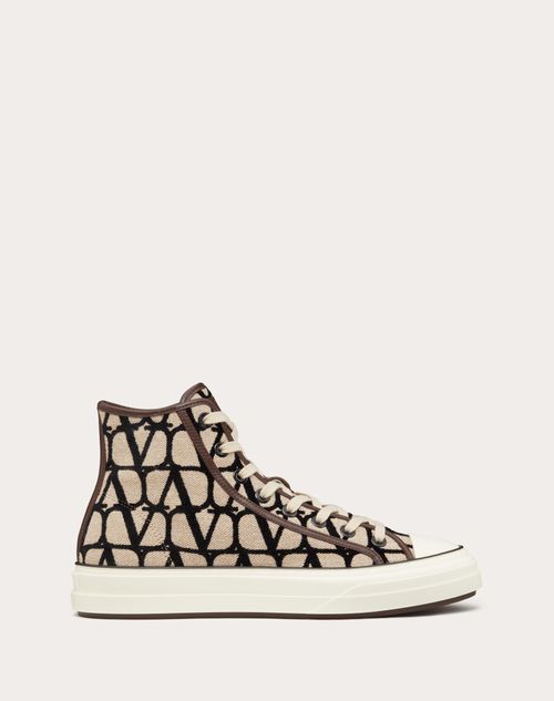 Valentino Garavani - Toile Iconographe Totaloop High-top-sneaker - Beige/schwarz - Mann - Sneaker