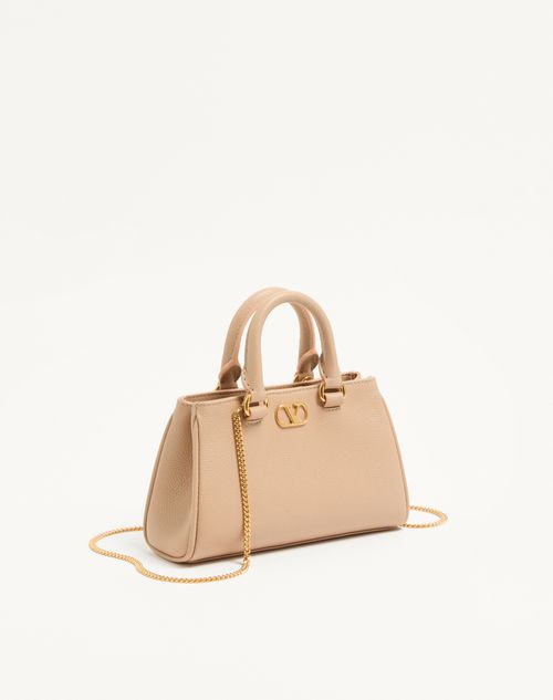 Valentino Garavani - Mini Vlogo Signature Bag In Grainy Calfskin - Pink - Woman - Top Handle Bags