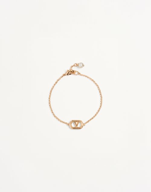 Valentino Garavani - Ovalette Bracelet In Metal And Swarovski® Pearl - Gold/cream - Woman - Jewellery