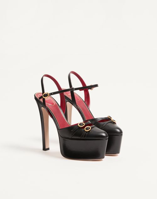 Valentino Garavani - Crasher Platform Pumps In Kidskin 145mm - Black - Woman - Pumps