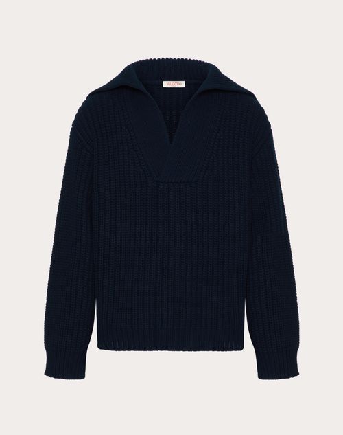 Valentino - Wool Jumper - Navy - Man - Apparel