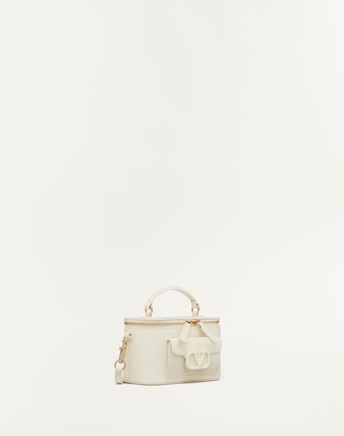 Valentino Garavani - Mini Valentino Garavani Locò Handbag In Calfskin - Ivory - Woman - Wallets And Small Leather Goods