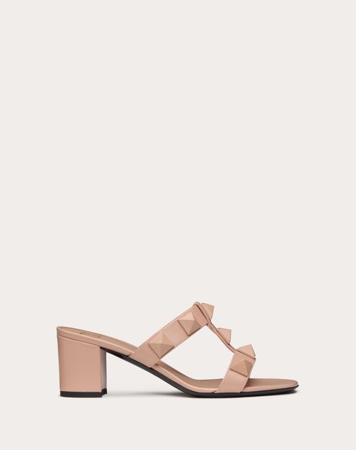 Valentino Garavani - Sandalias Sin Talón Roman Stud De Cuero De Becerro Y Studs Tono Sobre Tono Con Tacón De 60 mm - Rose Cannelle - Mujer - Sandalias