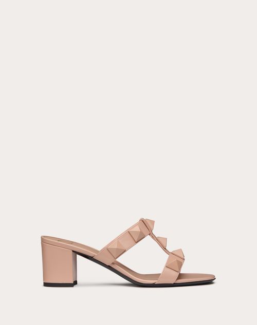 Valentino Garavani - Roman Stud Slide Sandal In Calfskin And Tone-on-tone Studs 60mm - Rose Cannelle - Woman - Roman Stud Sandals - Shoes