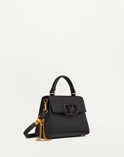 Valentino Garavani - Small Vsling Grainy Calfskin Handbag - Black - Woman - Vsling - Bags