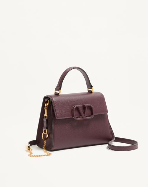 Valentino Garavani - Small Vsling Grainy Calfskin Handbag - Rubin - Woman - Top Handle Bags