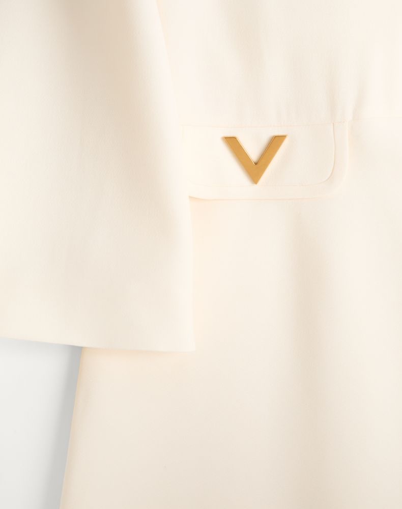 Valentino Crepe Couture Midi Dress Woman Ivory 44
