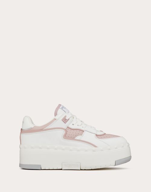 Valentino Garavani - Freedots Xl Calfskin Trainer - White/rose/silver - Woman - Trainers