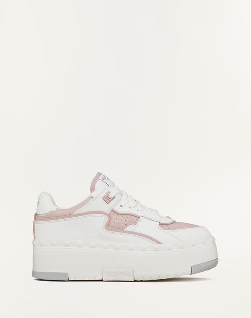 Valentino Garavani - Freedots Xl Calfskin Trainer - White/rose/silver - Woman - Trainers