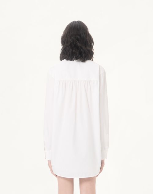 Valentino - Cotton Popeline Top - White - Woman - Shirts And Tops