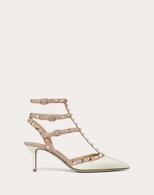 Valentino Garavani - Salones Rockstud Con Tiras Y Tacón De 65 Mm - Marfil/poudre - Mujer - Calzado