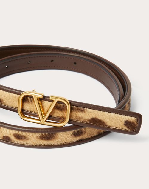 Valentino Garavani - Vlogo Signature Belt In Pony-effect Animalier Calfskin 20 Mm - Animal Print - Woman - Belts