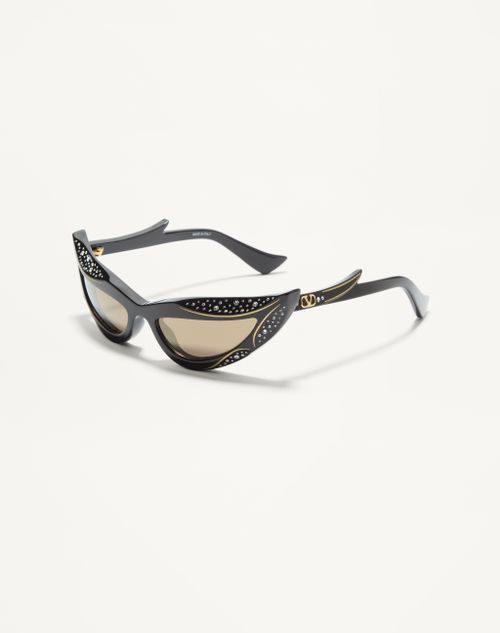 Valentino - Gafas De Acetato Estilo Ojo De Gato - Negro/bronce - Unisexo - Gafas