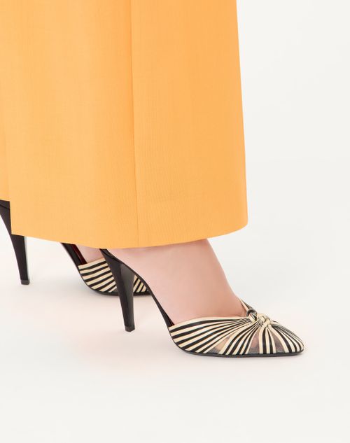Valentino Garavani - Annine Pump In Satin 100mm - Black/nude - Woman - Pumps And Slingbacks