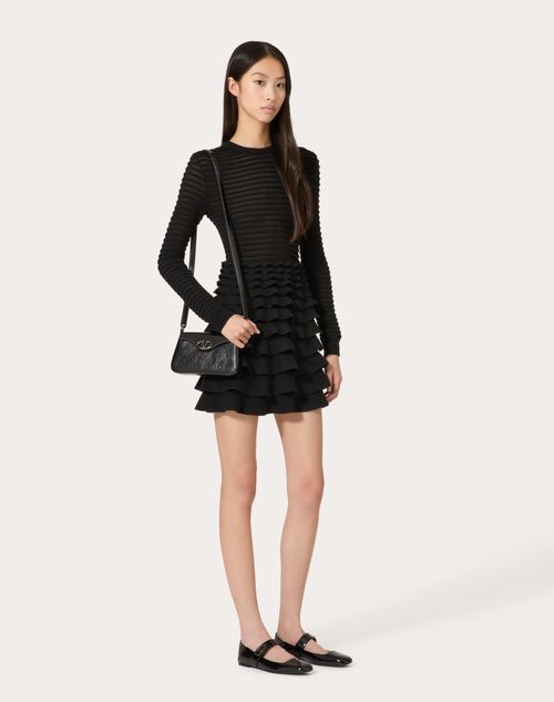 Valentino - Robe Courte En Viscose Et Laine - Noir - Femme - Robes