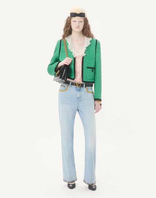 Valentino - Embroidered Denim Pants - Woman - Denim