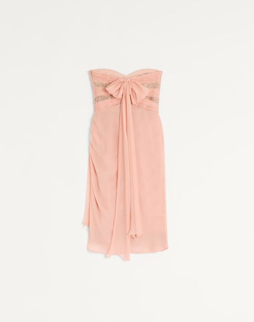 Valentino - Crepponne Chiffon Dress - Swirl Pink/gold - Woman - Dresses