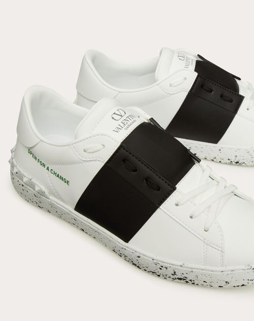 Open For A Change Sneaker In Bio-based Material Man in White/green | Valentino US