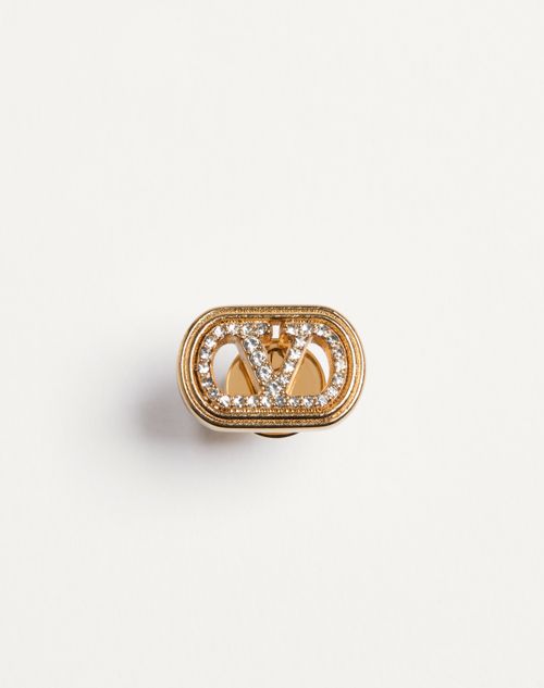 Valentino Garavani - Ovalette Earrings In Metal And Swarovski® Crystals - Gold/crystal - Woman - Jewellery