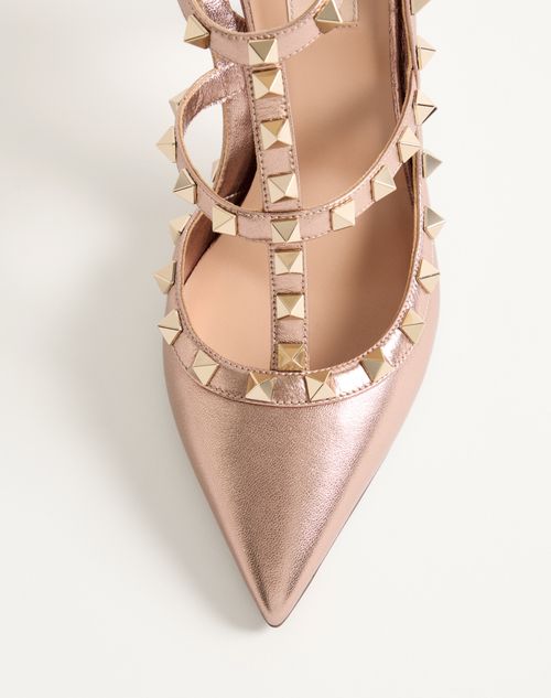 Valentino Garavani - Rockstud Pump In Laminated Nappa Leather 100mm - Rose Cannelle - Woman - Shoes