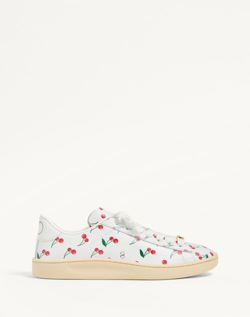 Valentino Garavani - Royco Sneaker In Nappa Calfskin With Cherryfic Pattern - White - Woman - Sneakers