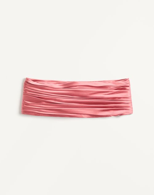 Valentino - Gürtel Aus Satin Cady - Rosa - Frau - Gürtel