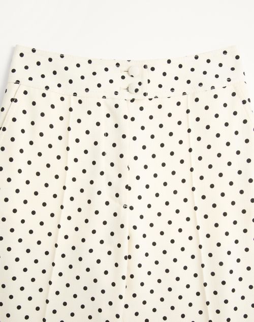 Valentino - Supergran Trousers With Plusdepois Print - Birch/black - Woman - Pants And Shorts