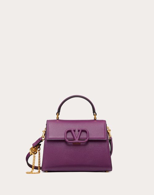 Valentino Garavani - Small Vsling Grainy Calfskin Handbag - Prune - Woman - Top Handle Bags