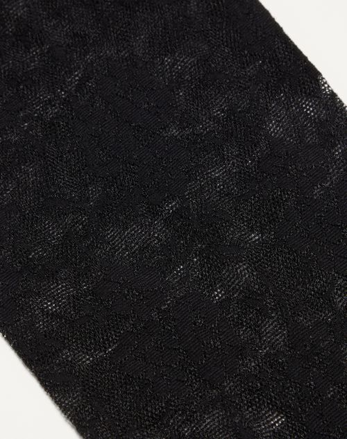 Valentino - Floral Lycra Tights - Black - Woman - Soft Accessories