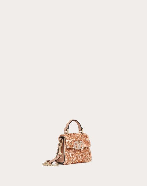 Micro Vsling Handbag With 3d Embroidery for Woman in Skin | Valentino US