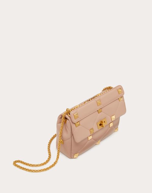 Valentino Garavani Women's Large Roman Stud The Shoulder Bag in Nappa with Chain - Rose Cannelle