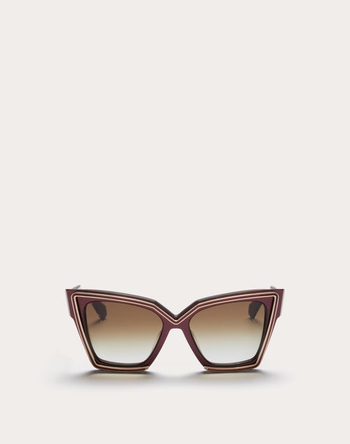 Valentino - V - Grace Oversized Cateye Acetate  - Maroon - Woman - Gifts For Her