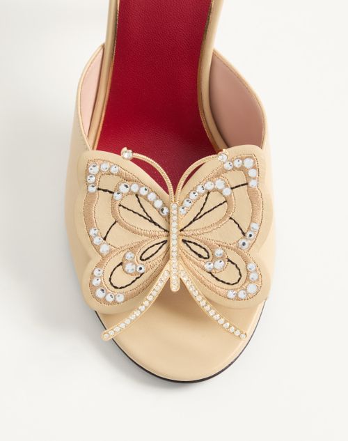 Valentino Garavani - Sandalia Sin Talón Flutterby De Cabritilla Con Detalle Butterfly Y Tacón De 105&nbsp;mm - Soga - Mujer - Calzado