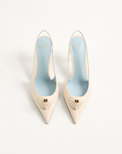 Valentino Garavani - Coeur Royal Slingback Pumps In Kidskin 75mm - Butter - Woman - Pumps And Slingbacks